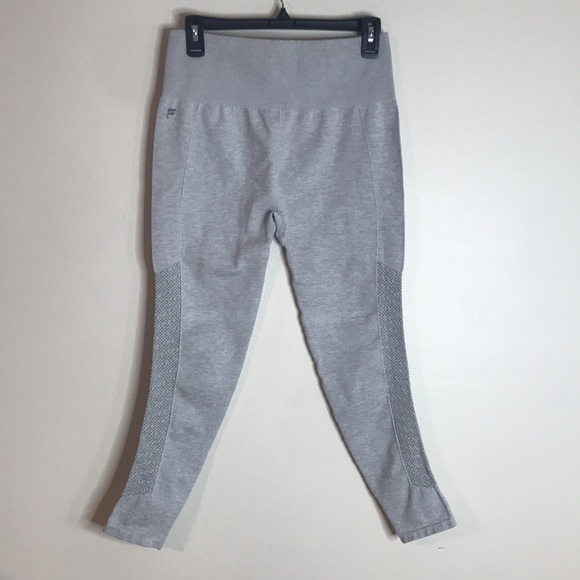 - Fabletics Sync High Waist Perforated Compression Heathered light Gray leggings - Picture 8 of 12